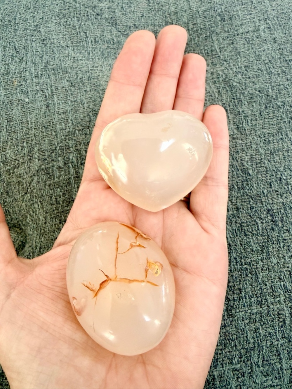 ✨ Two Agate Palm Stones – Natural Crystal Stones ✨